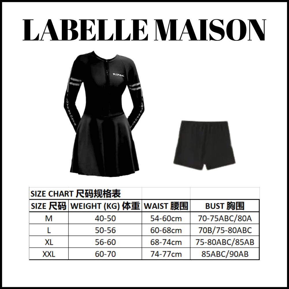 A22 Series Black Long Sleeves 2pcs Dress