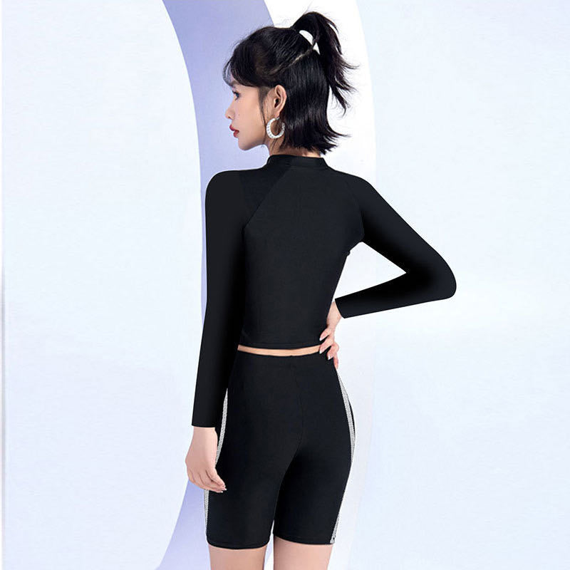 A8 Series Long Sleeves Knee Length 2pcs Swimwear