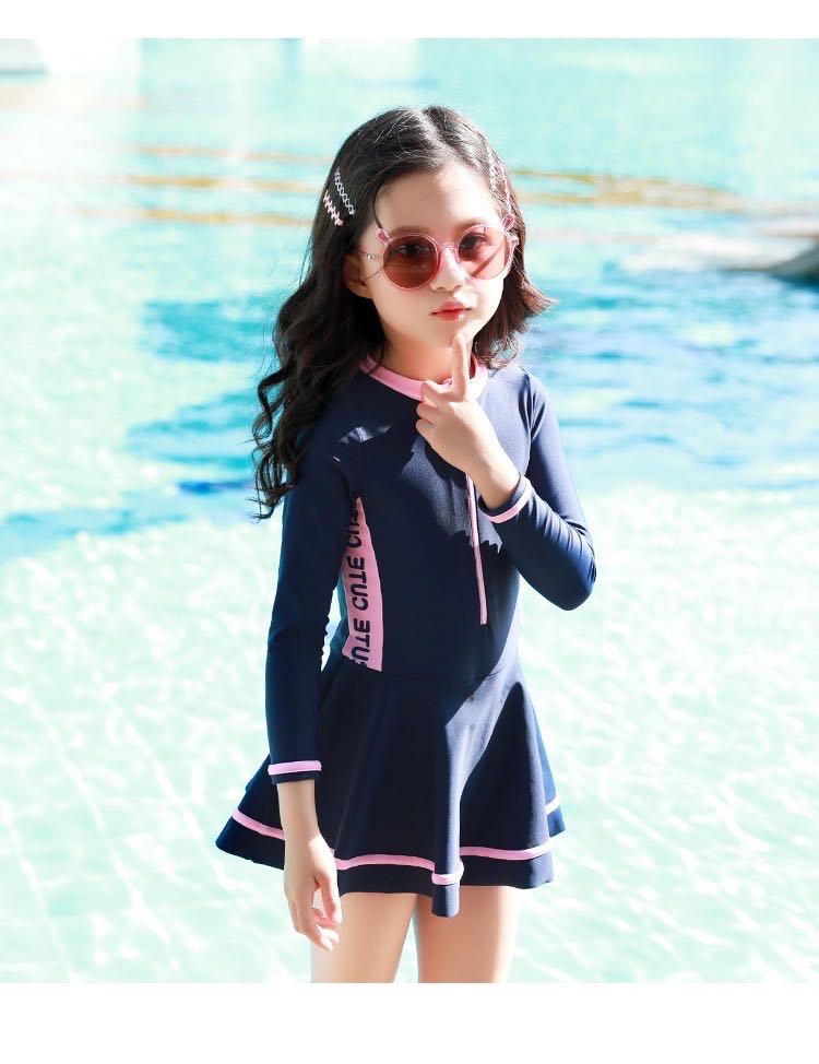 B4 Kids Series Long Sleeves Dress Blue