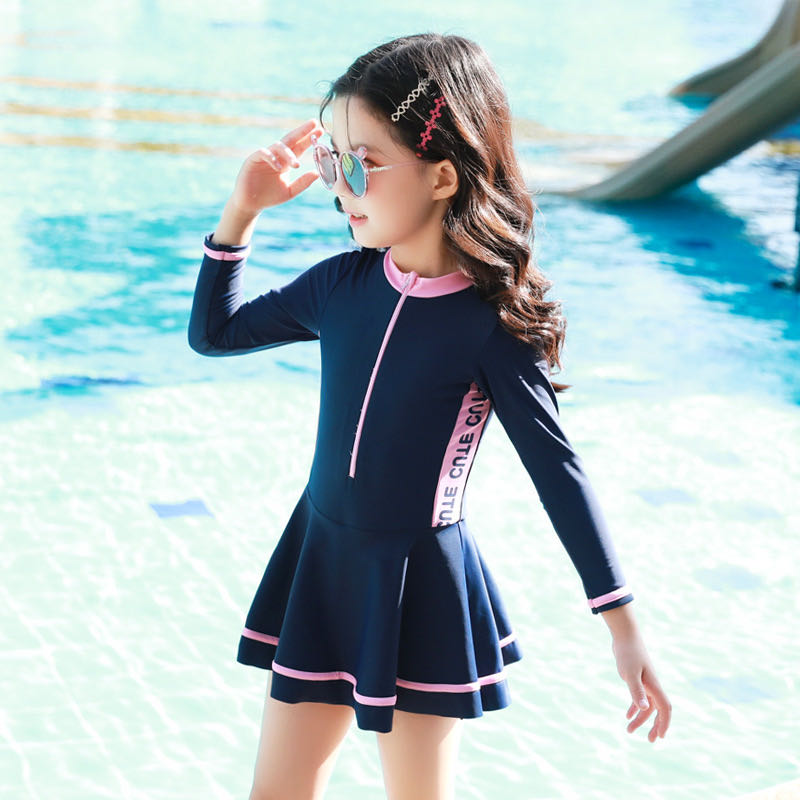 B4 Kids Series Long Sleeves Dress Blue