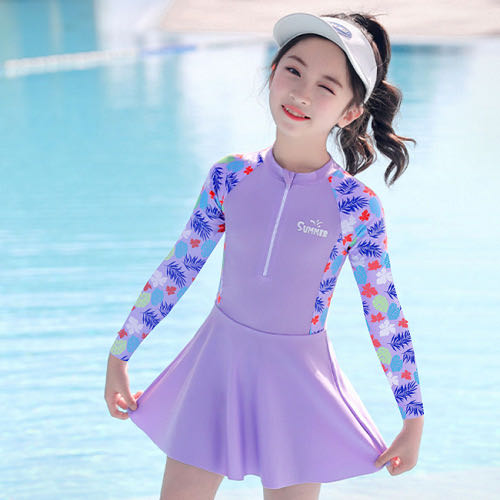 B4 Kids Series Long Sleeves Dress Floral Printed