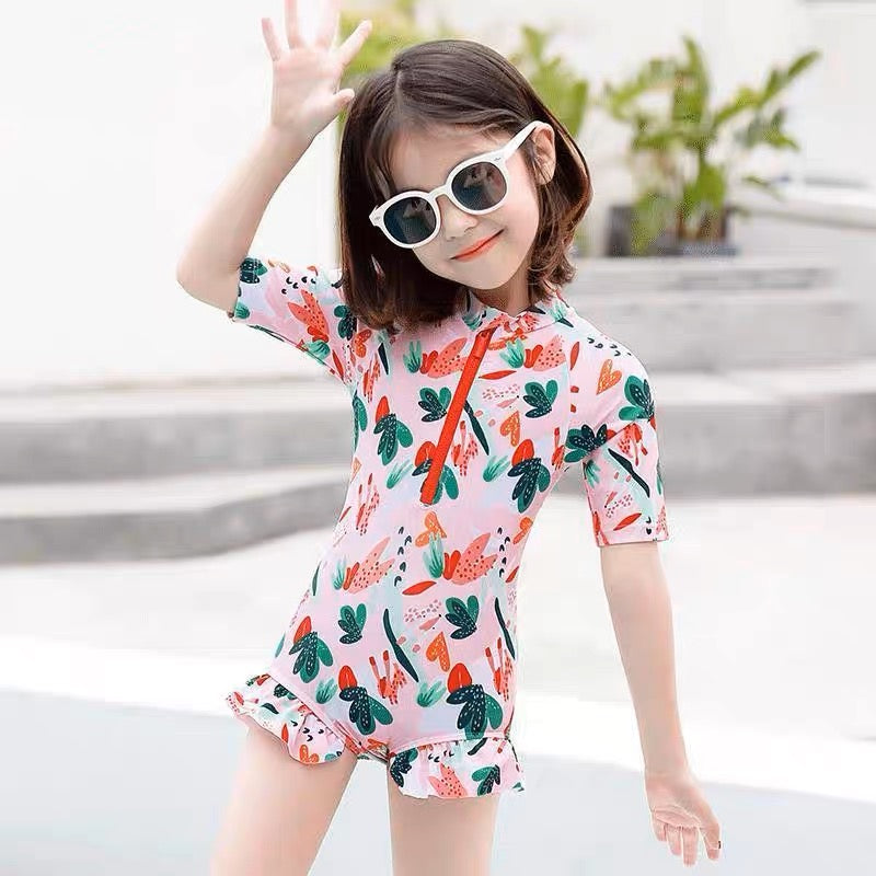 B5 Kids Series Short Sleeves Garden Print Swimwear