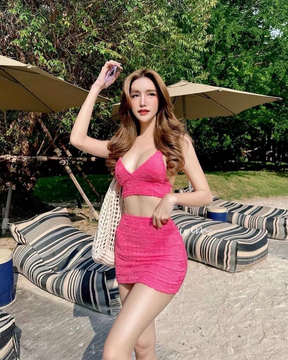 A4 Series Candy color Spaghetti Bikini Set 3pcs