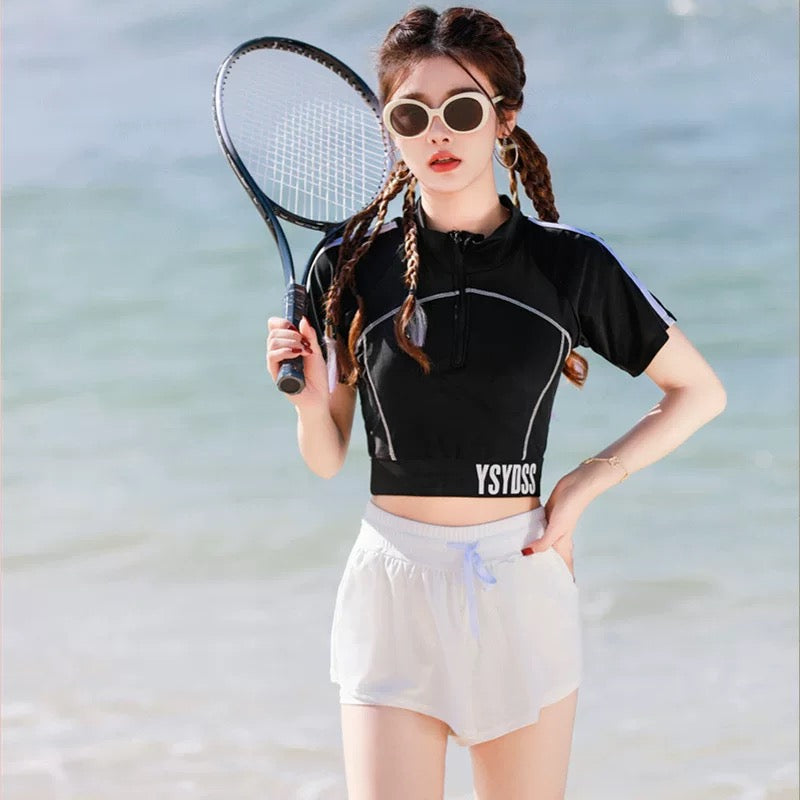 A1 Series Cropped Short Sleeves Swimsuits