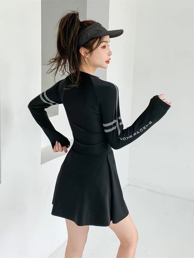 A22 Series Black Long Sleeves 2pcs Dress