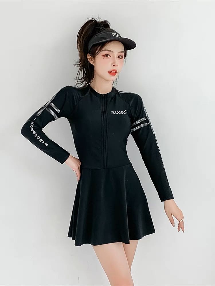 A22 Series Black Long Sleeves 2pcs Dress