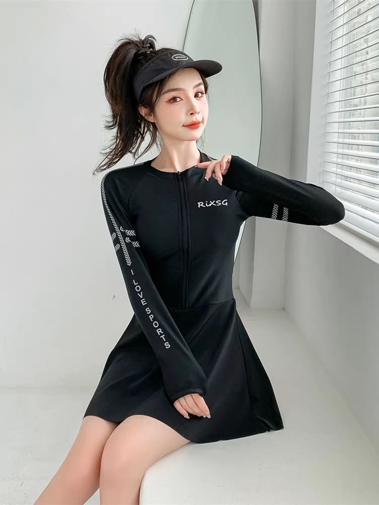 A22 Series Black Long Sleeves 2pcs Dress