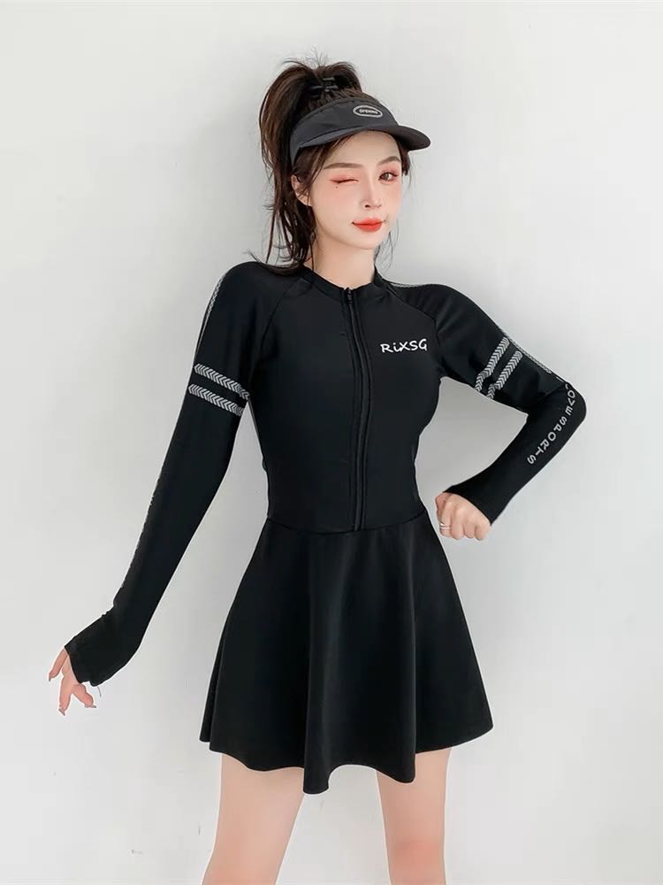 A22 Series Black Long Sleeves 2pcs Dress