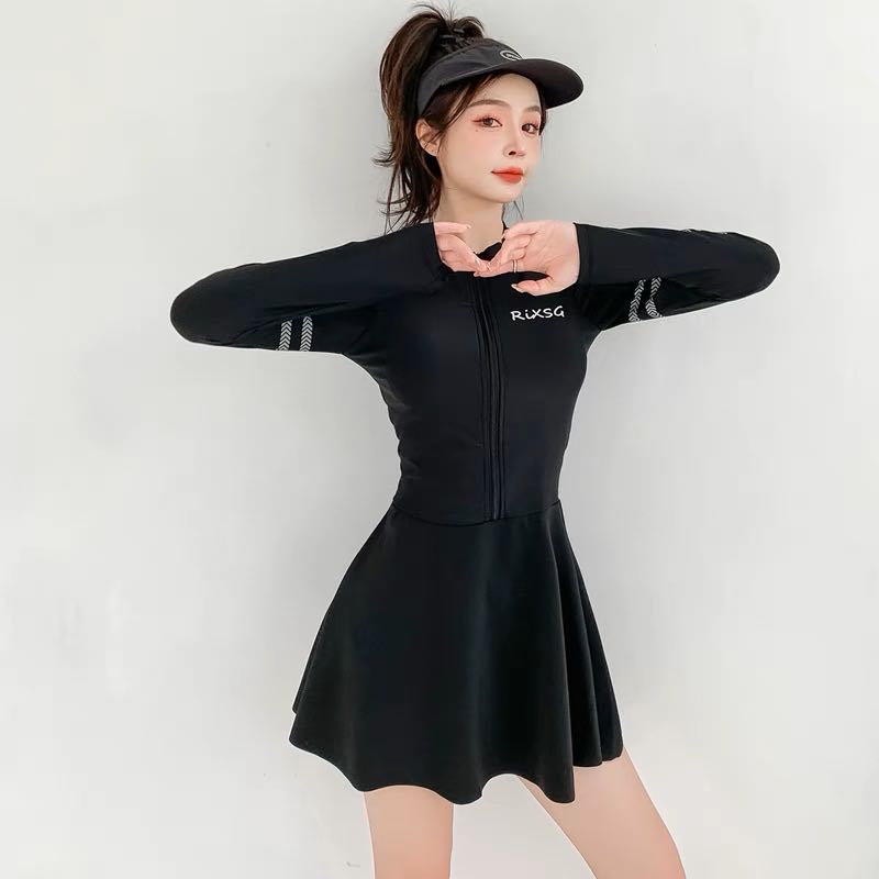 A22 Series Black Long Sleeves 2pcs Dress