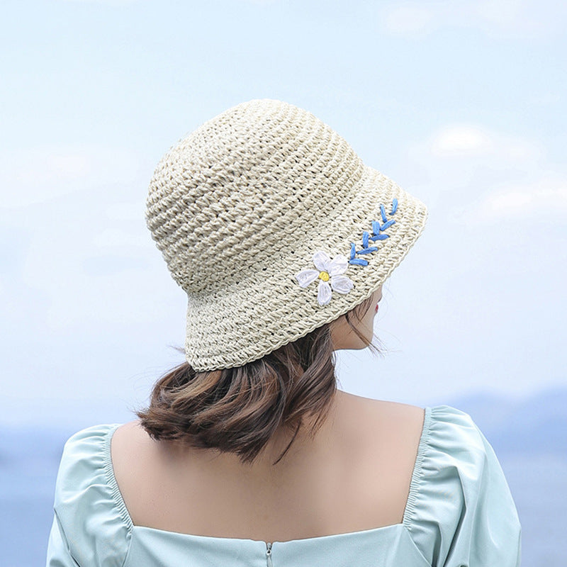 H10 Blue Flowers Beach Hat